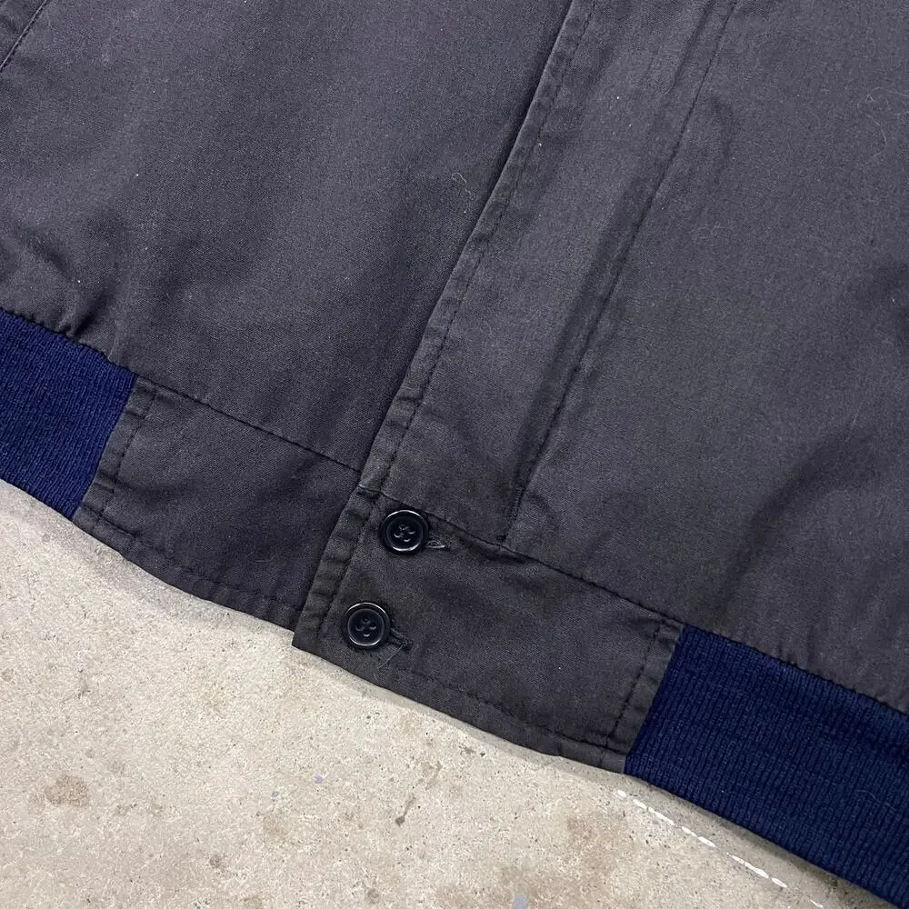 Vintage Guy Loren Black Dark Grey and Navy Bomber Jacket Harrington Southwestern - Picture 5 of 8